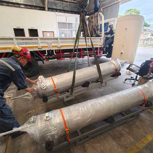 TIG welding, fabrication of acid-base storage pipes made of 316L stainless steel.